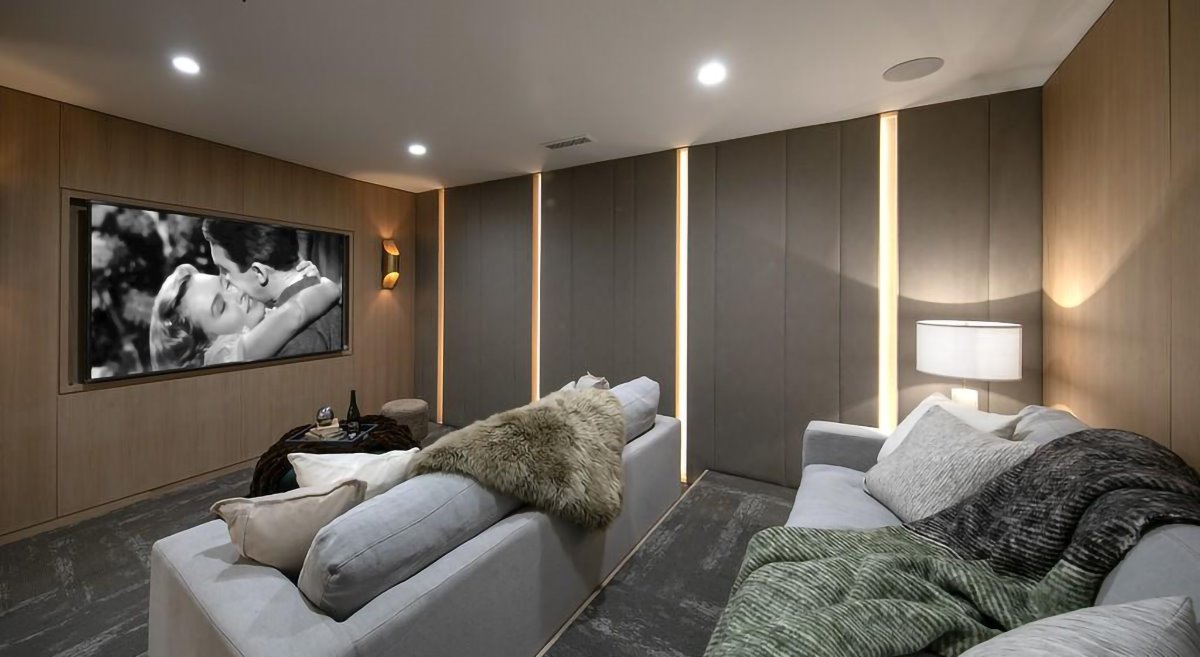 Sala de cine privada de la casa de Justin Bieber y Hailey Baldwin