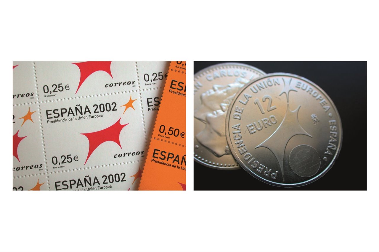 Diseños de Pepe Gimeno para la Presidencia Española de la Unión Europea 2002.