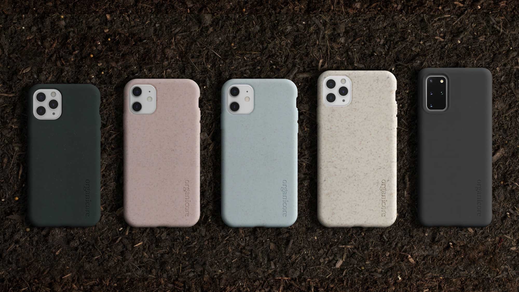 Fundas hechas de bioplasticos totalmente compostables para telefonos iphone samsung