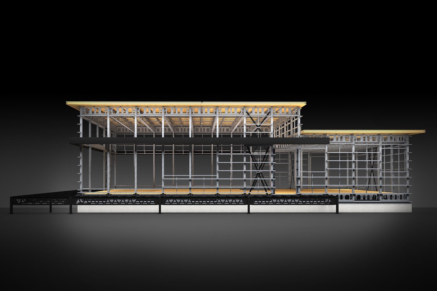 casa prefabricada bone Structure Render