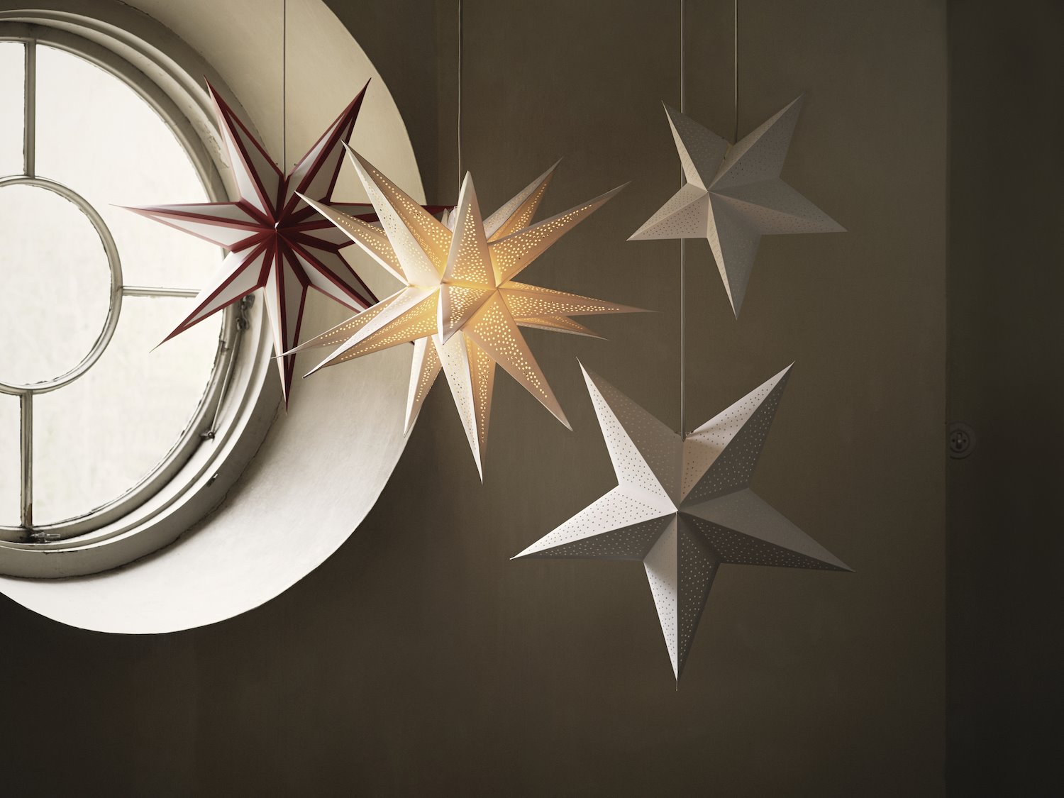 Estrellas de papel con luz de Ikea. Navidad con estrella
