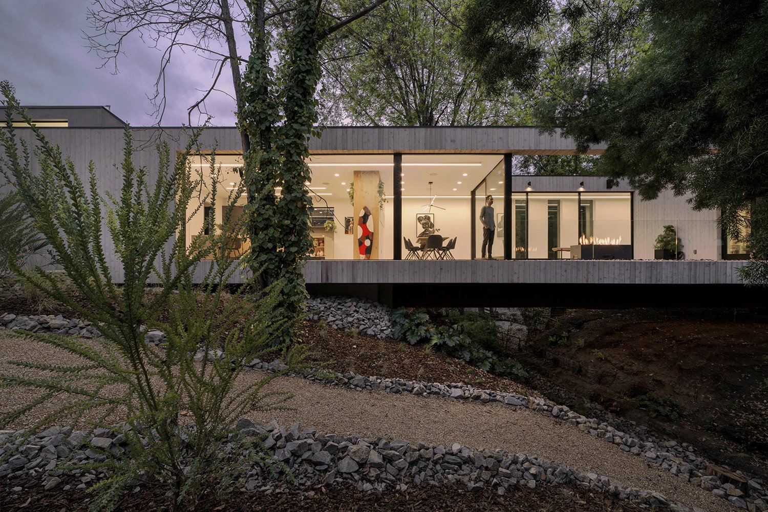casa bridge house dan brunn vista exterior nocturna foto gavin cater