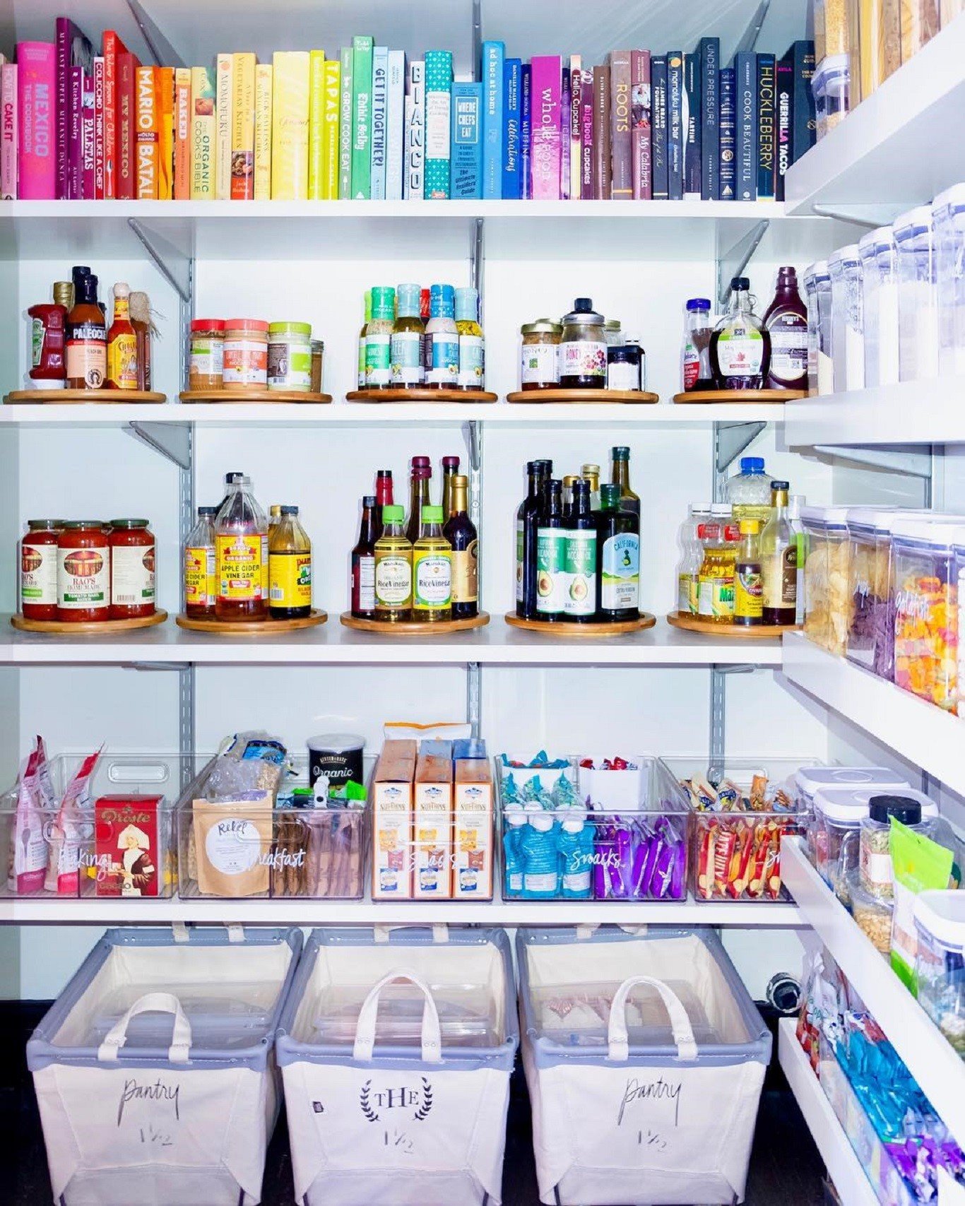 Cocina ordenada por colores despensa. La cocina