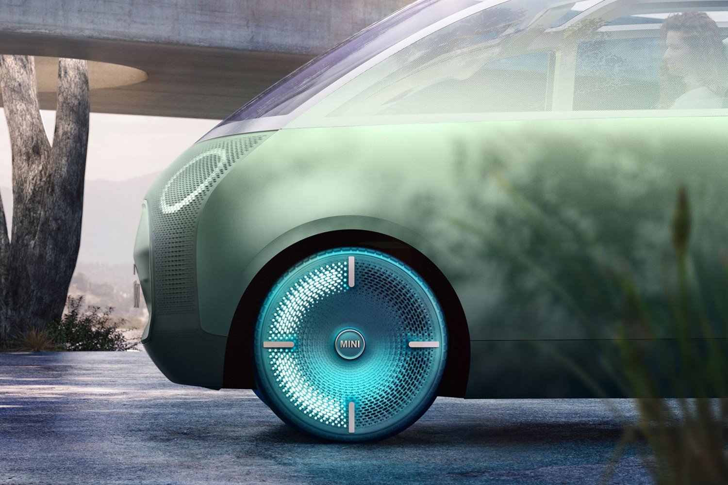 coche conceptual vision urbanaut mini detalle rueda