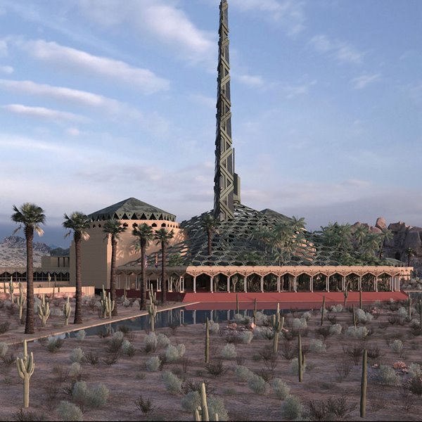 Así hubiera sido el oasis de Frank Lloyd Wright en Arizona de haberse construido
