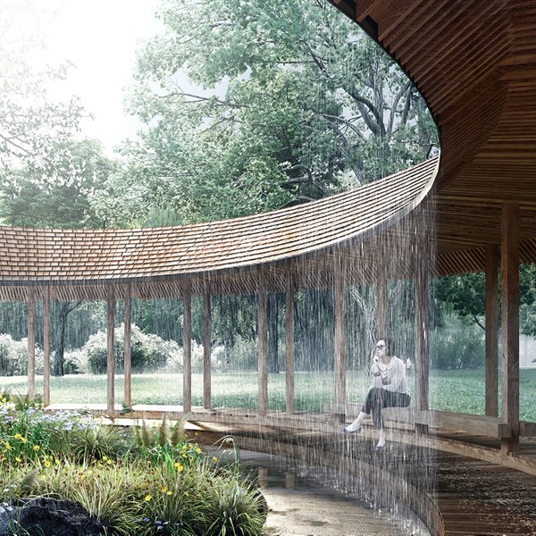 El jardín romántico renace con este pabellón de madera en Dinamarca