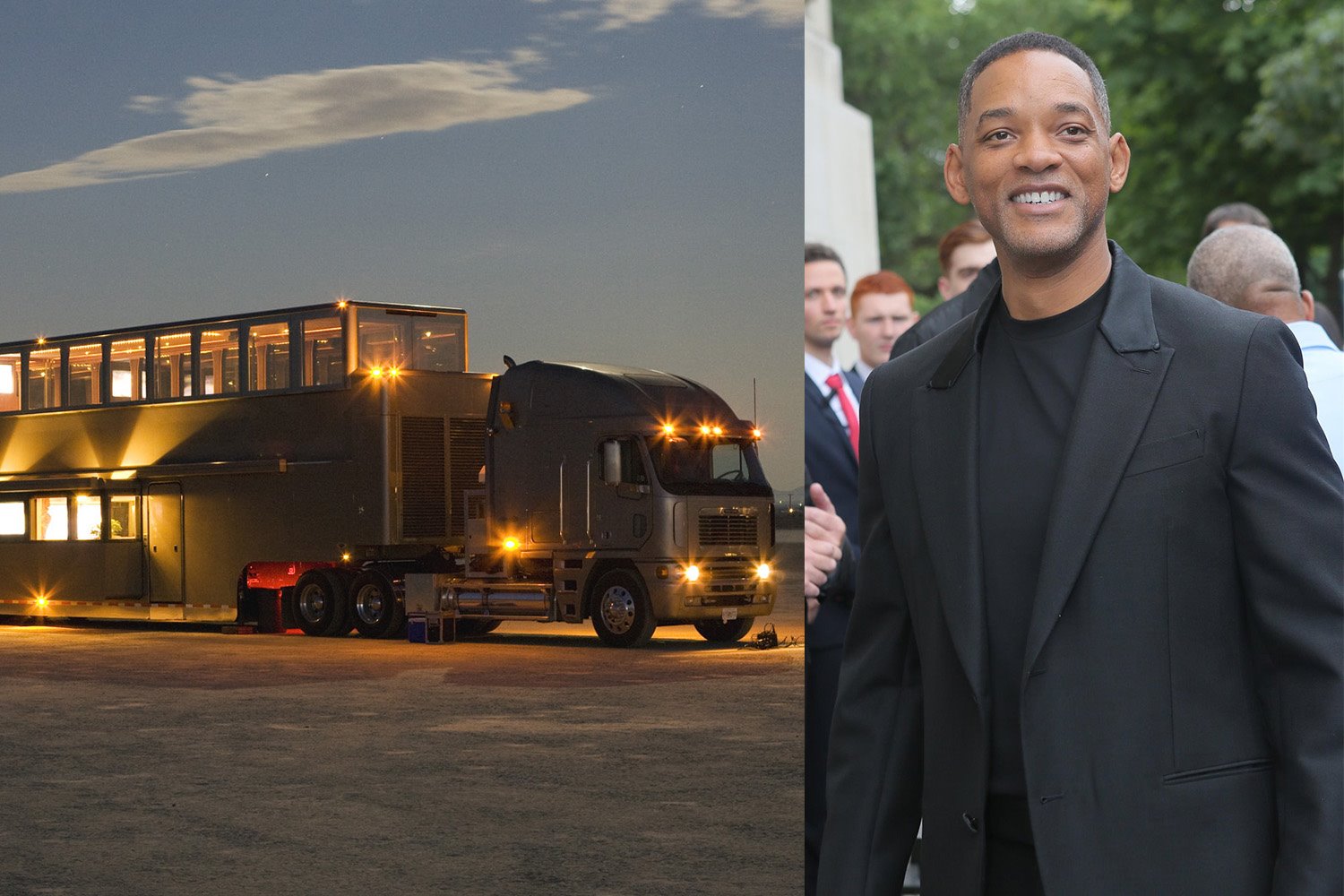 Casa en un trailer camion del actor Will Smith. Will Smith