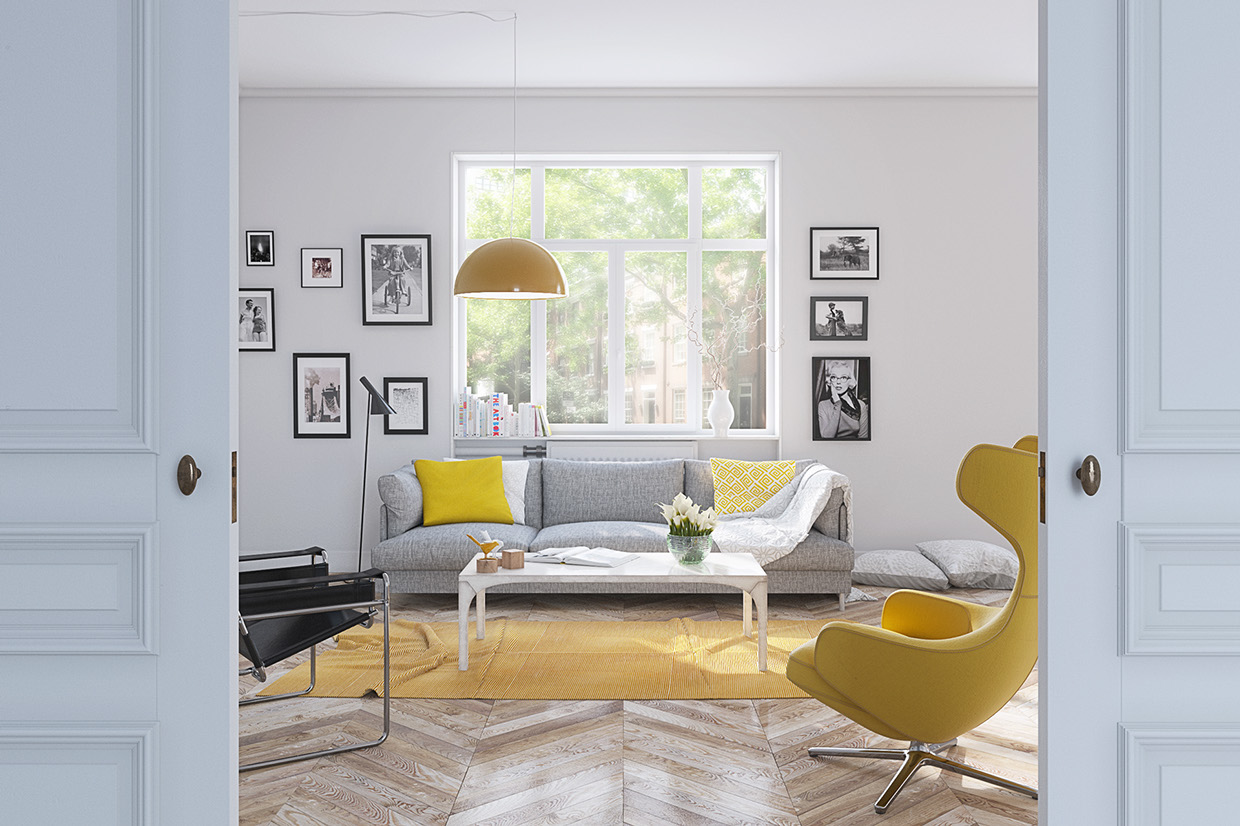 Ideas para combinar el color amarillo y gris que Pantone ha elegido para  2021