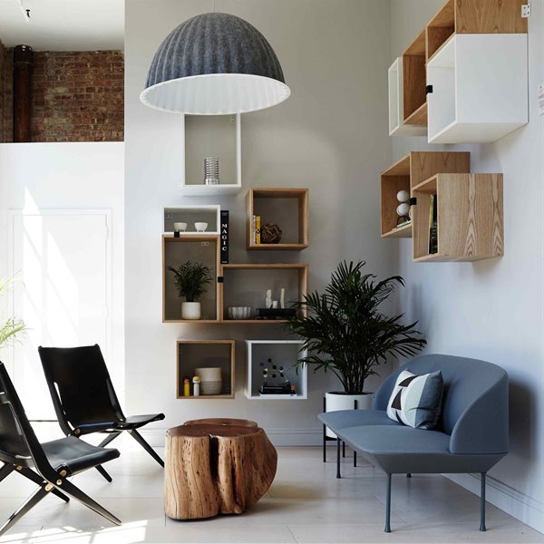 Sofa oslo de muuto pequeño para pisos mini en color gris