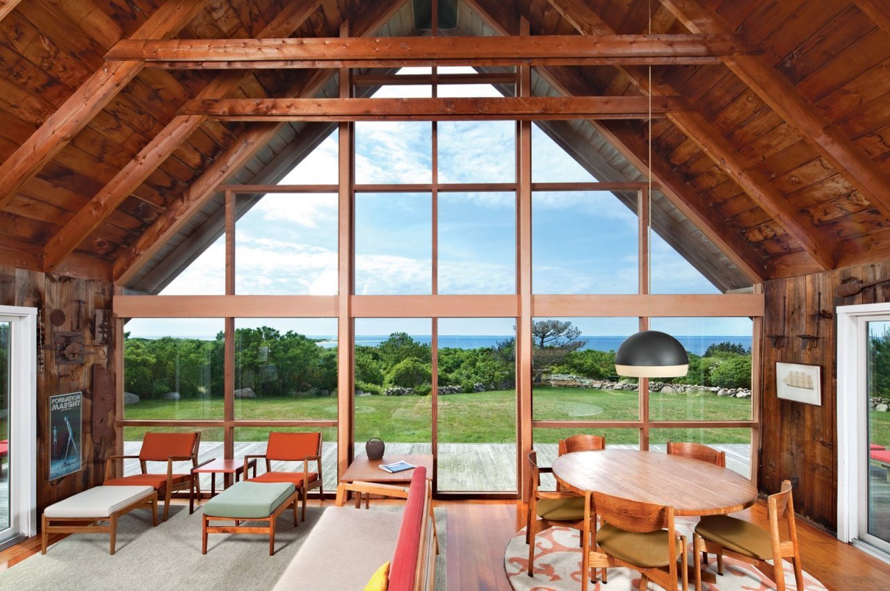 casa risom salón y cristalera