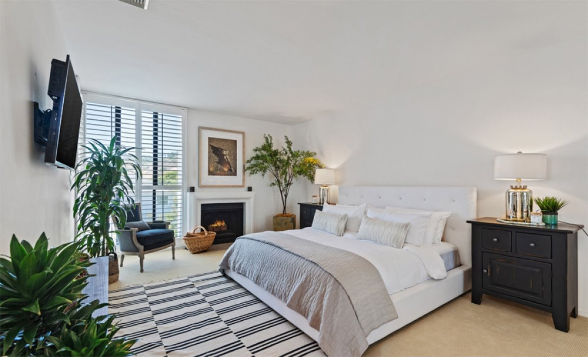 Dormitorio de la casa de Gal Gadot en Malibu