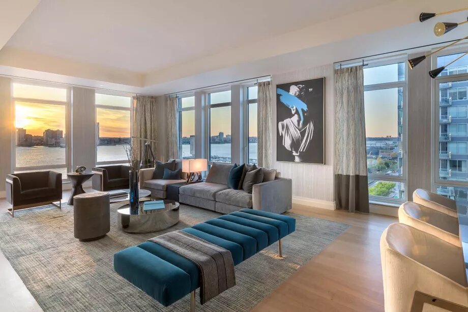 Salon del apartamento de Tom Brady y Gisele Bündchen en Nueva York