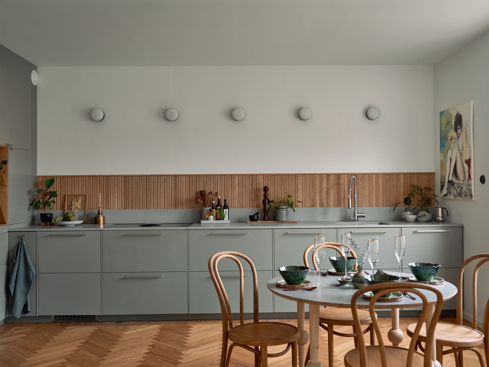 Piso en Suecia con interiores de estilo nordico cocina