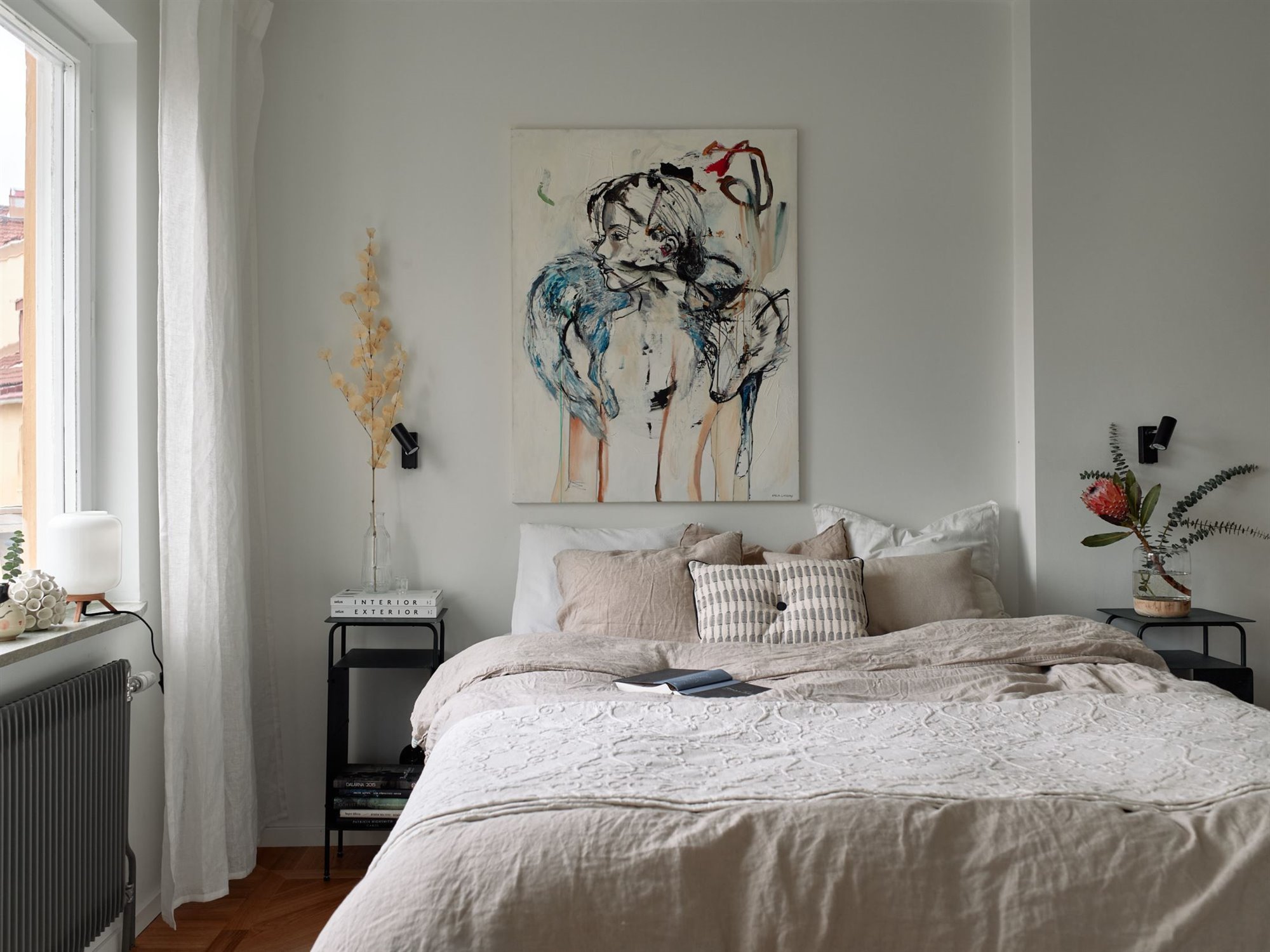Piso en Suecia con interiores de estilo nordico dormitorio