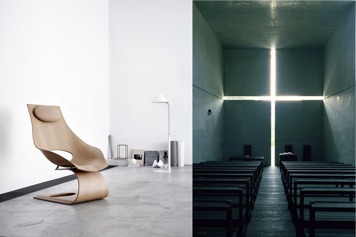 Silla de Tadao Ando y la iglesia de la luz