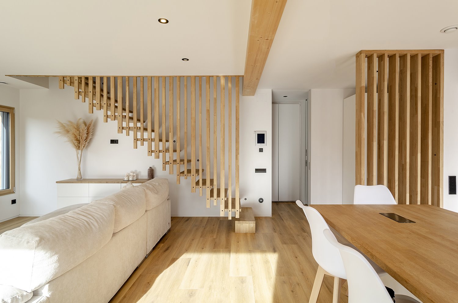 casa pasiva prefabricada arquima barcelona salón comedor