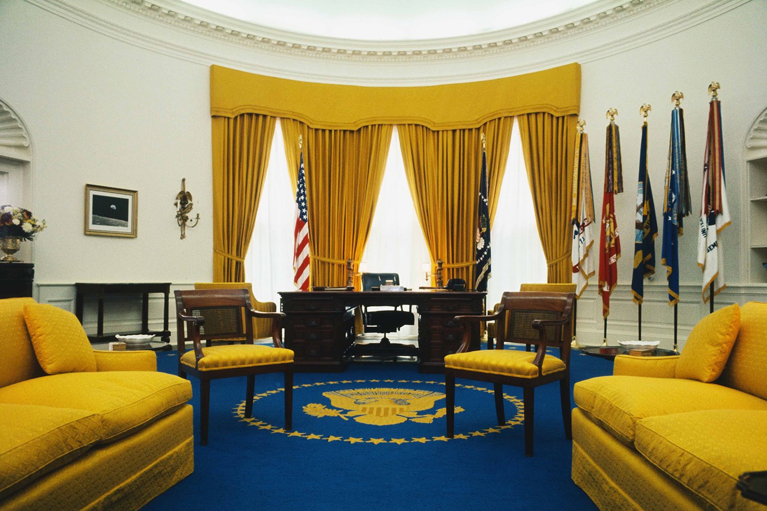 richard nixon despacho oval decoración