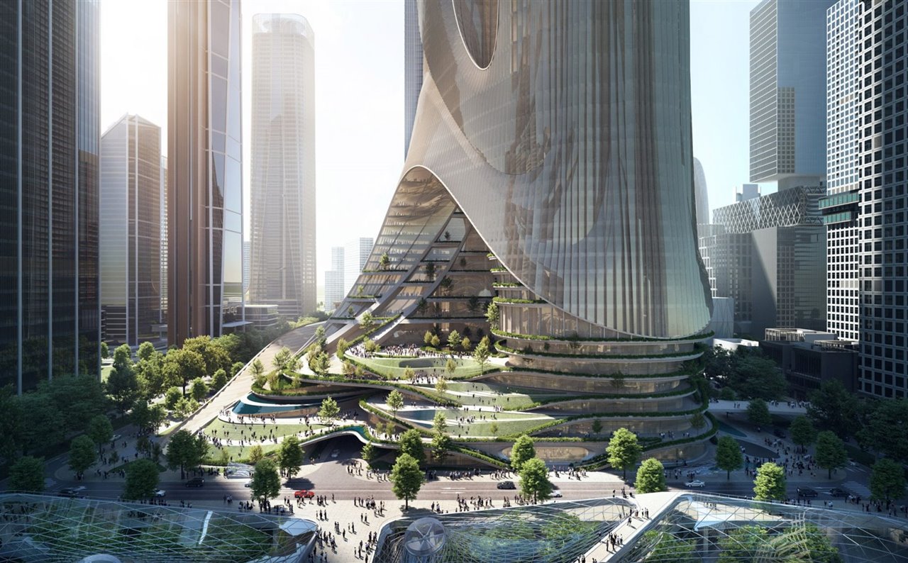 Si bien será uno de los más altos de la ciudad, lo interesante de la propuesta de Zaha Hadid está justo a pie de calle.