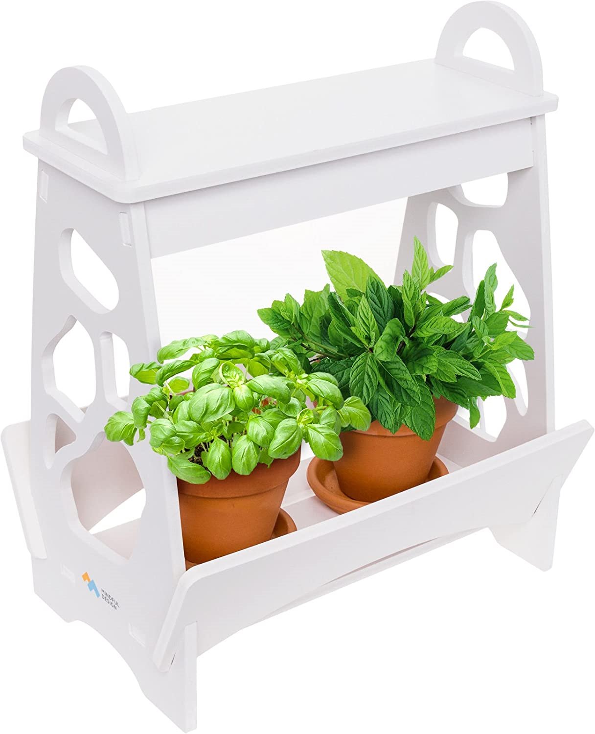 Jardinera con asa macetero inteligente con luz led para plantar en casa