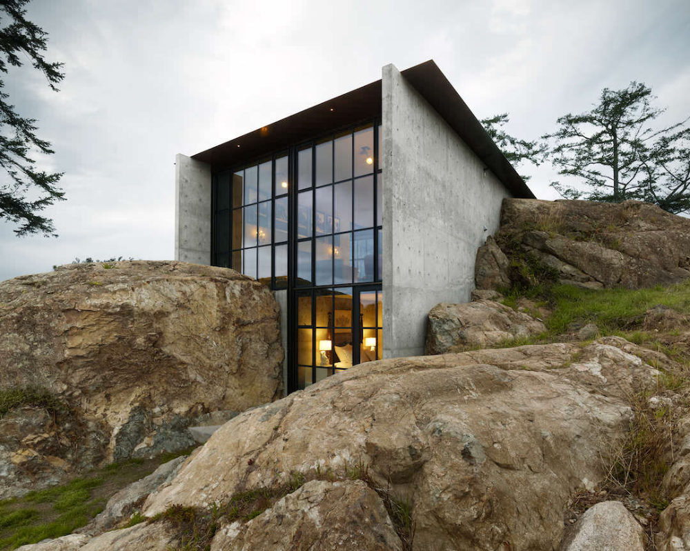 Casa sobre una roca. En Estados Unidos