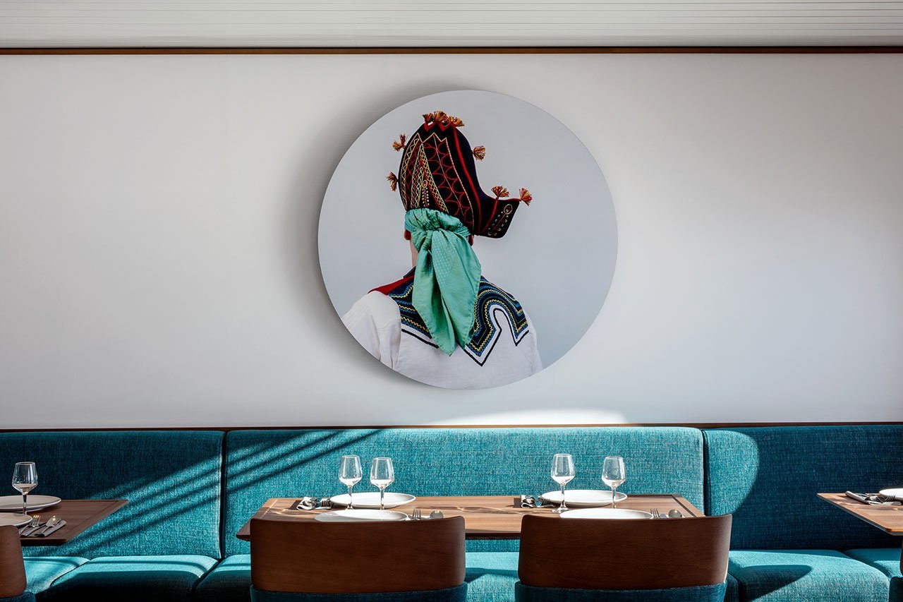 Salon comedor del ferry galicia sofas en color azul