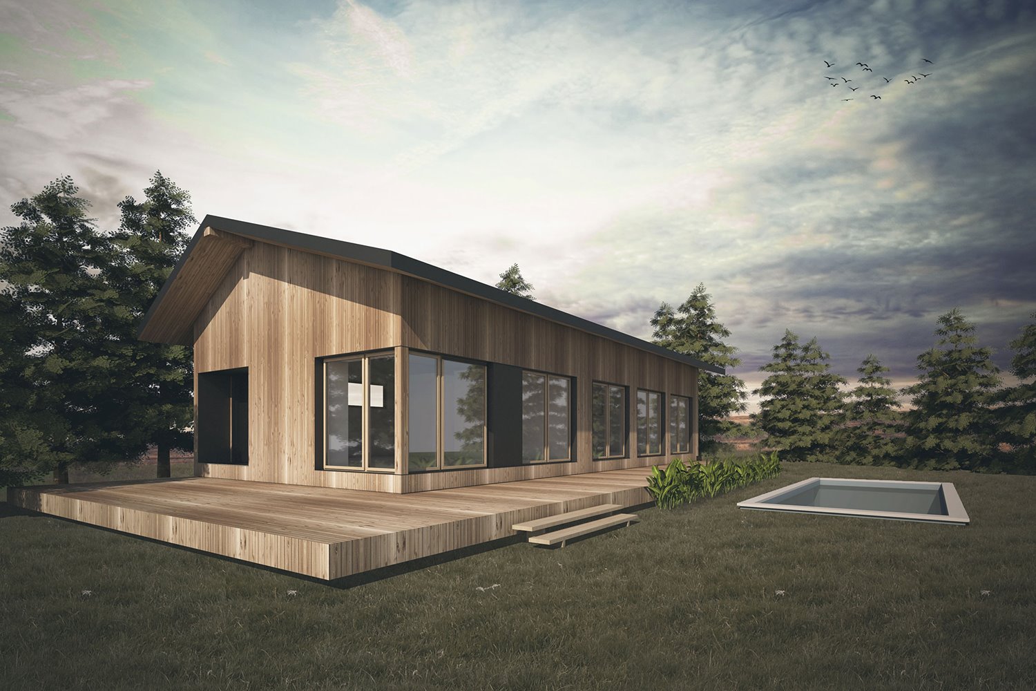 casa prefabricada madera casas natura casa modular natura verde 100 2.0
