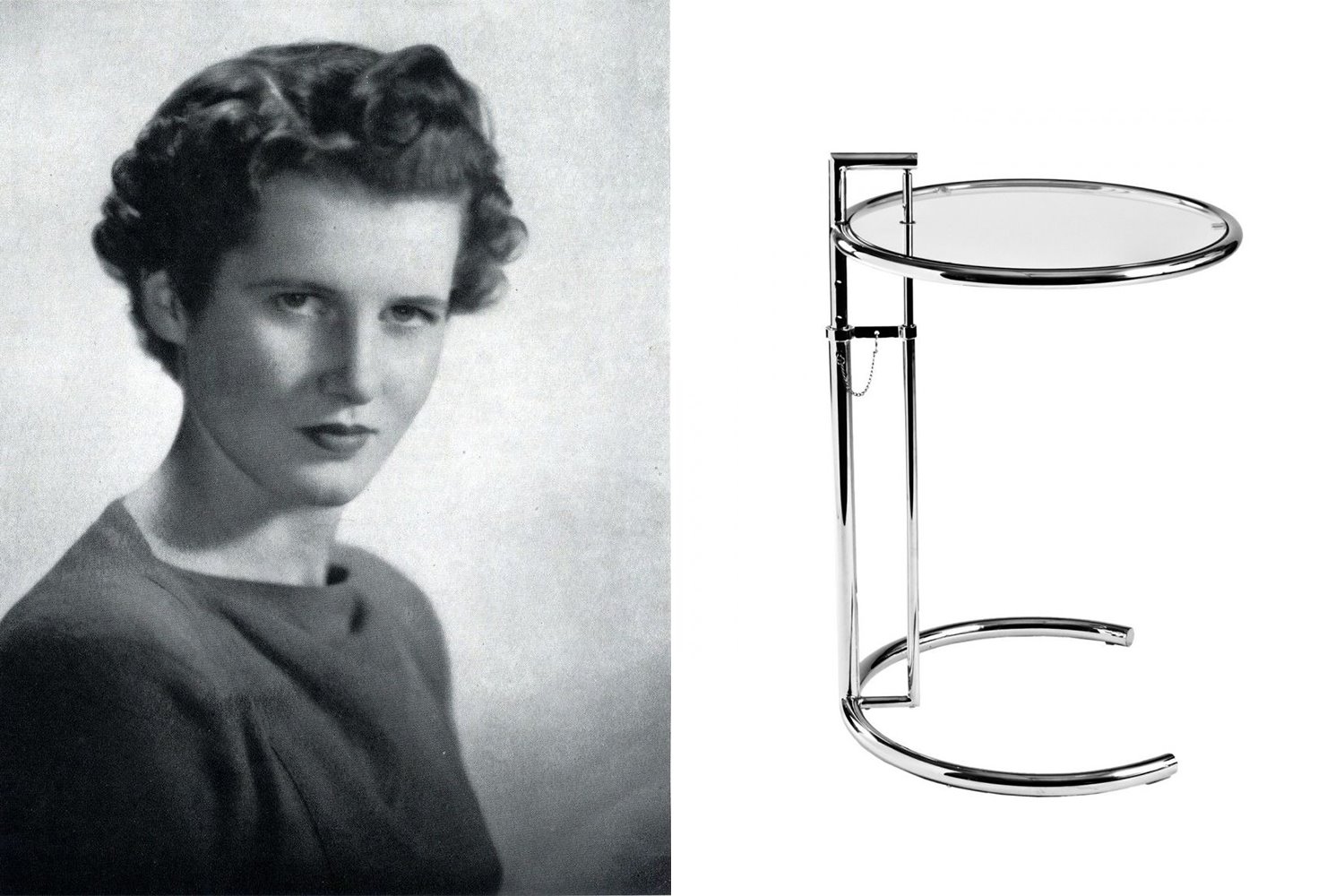Mesilla de acero diseñada por Eileen Gray