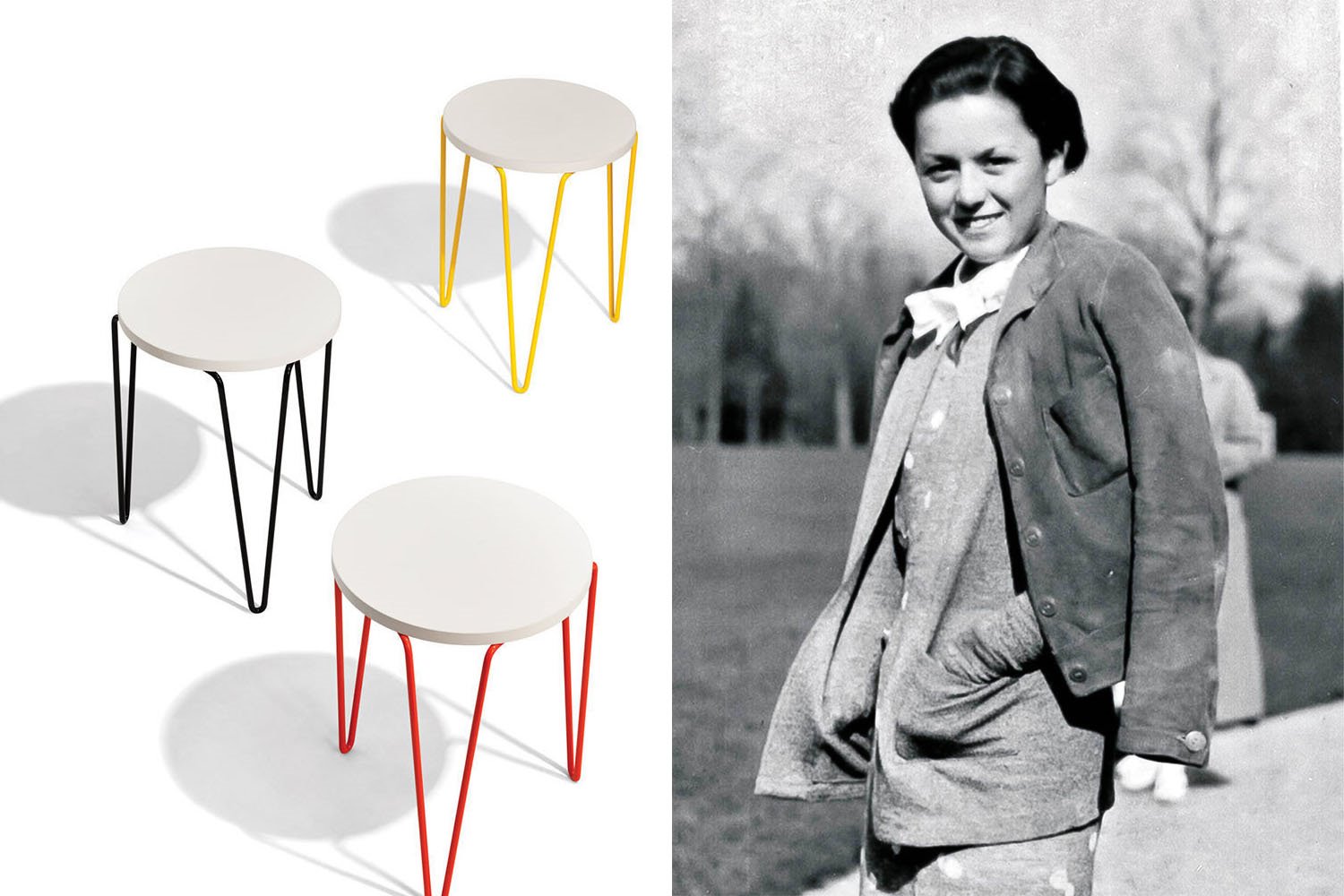 Taburetes Hairpin diseño de Florence Knoll