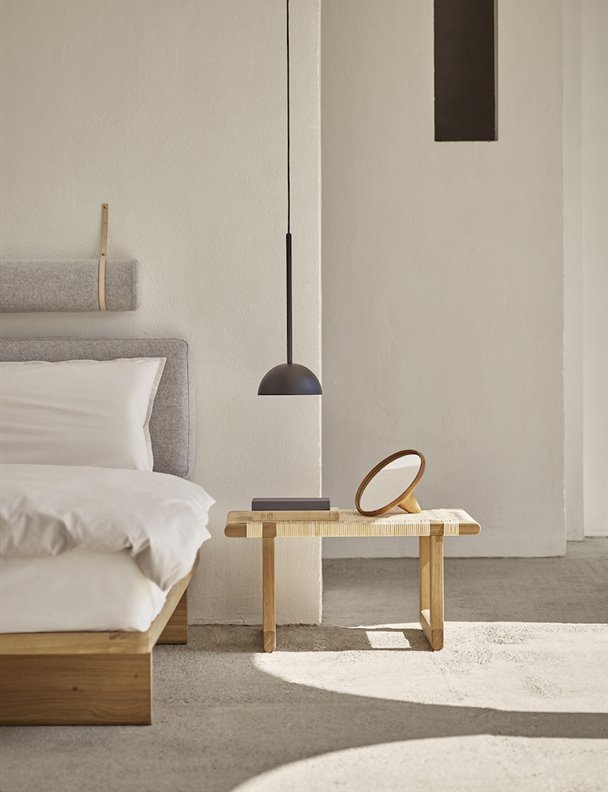 Este banco de estilo nórdico es perfecto para un piso mini