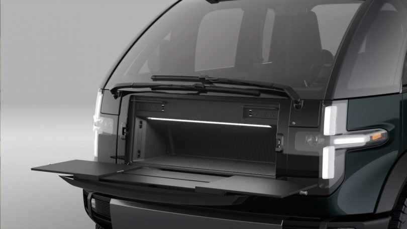 Canoo PickupTruck mesa abatible