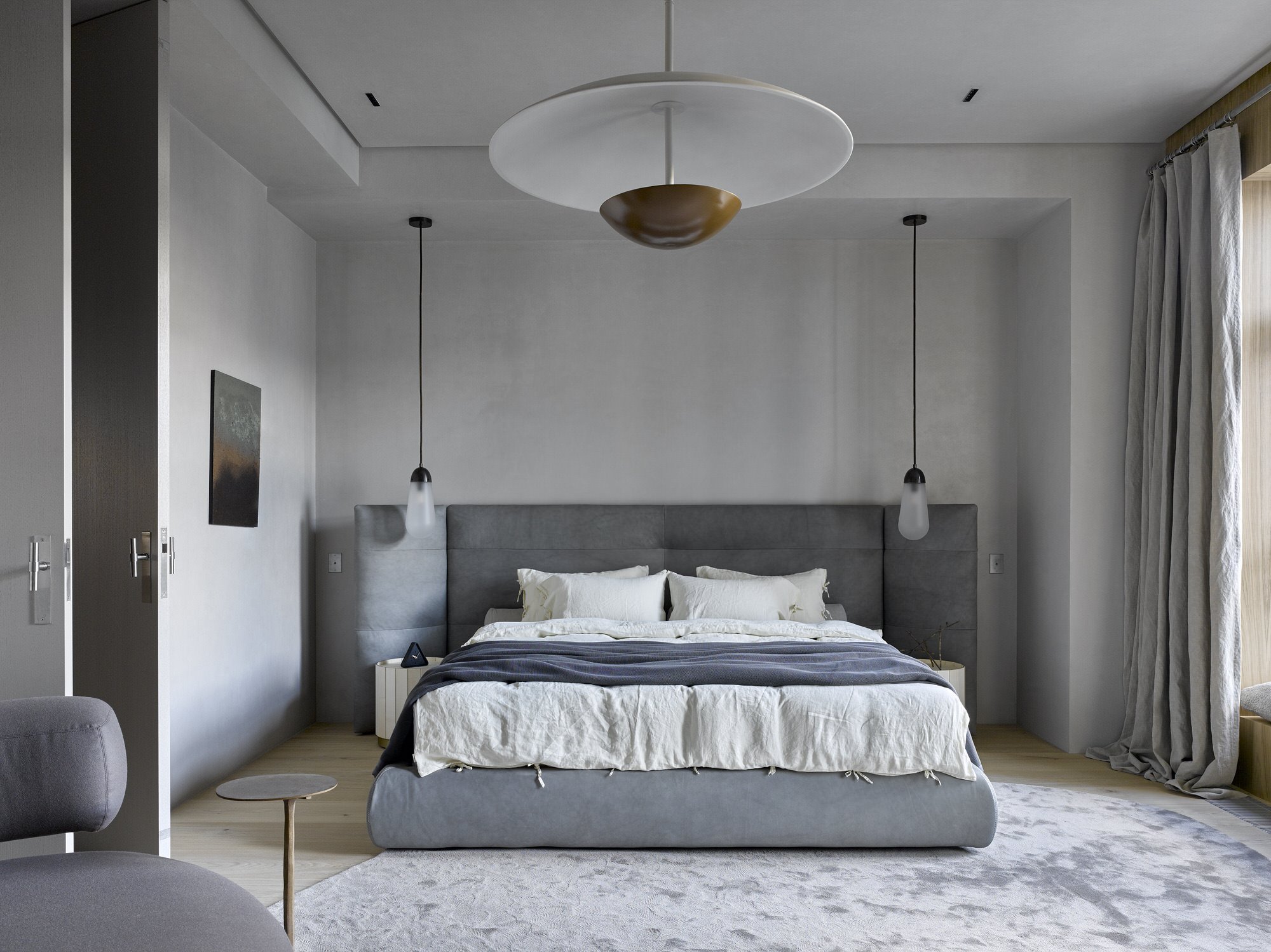 Piso en Moscu con decoracion nordica dormitorio