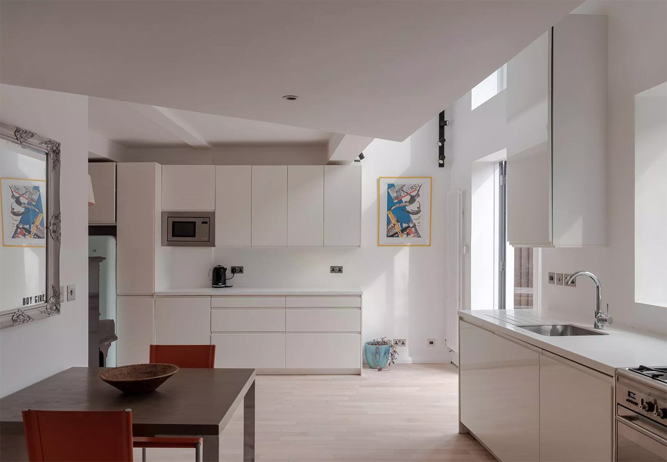 Antigua fabrica convertida en un loft moderno en londres cocina