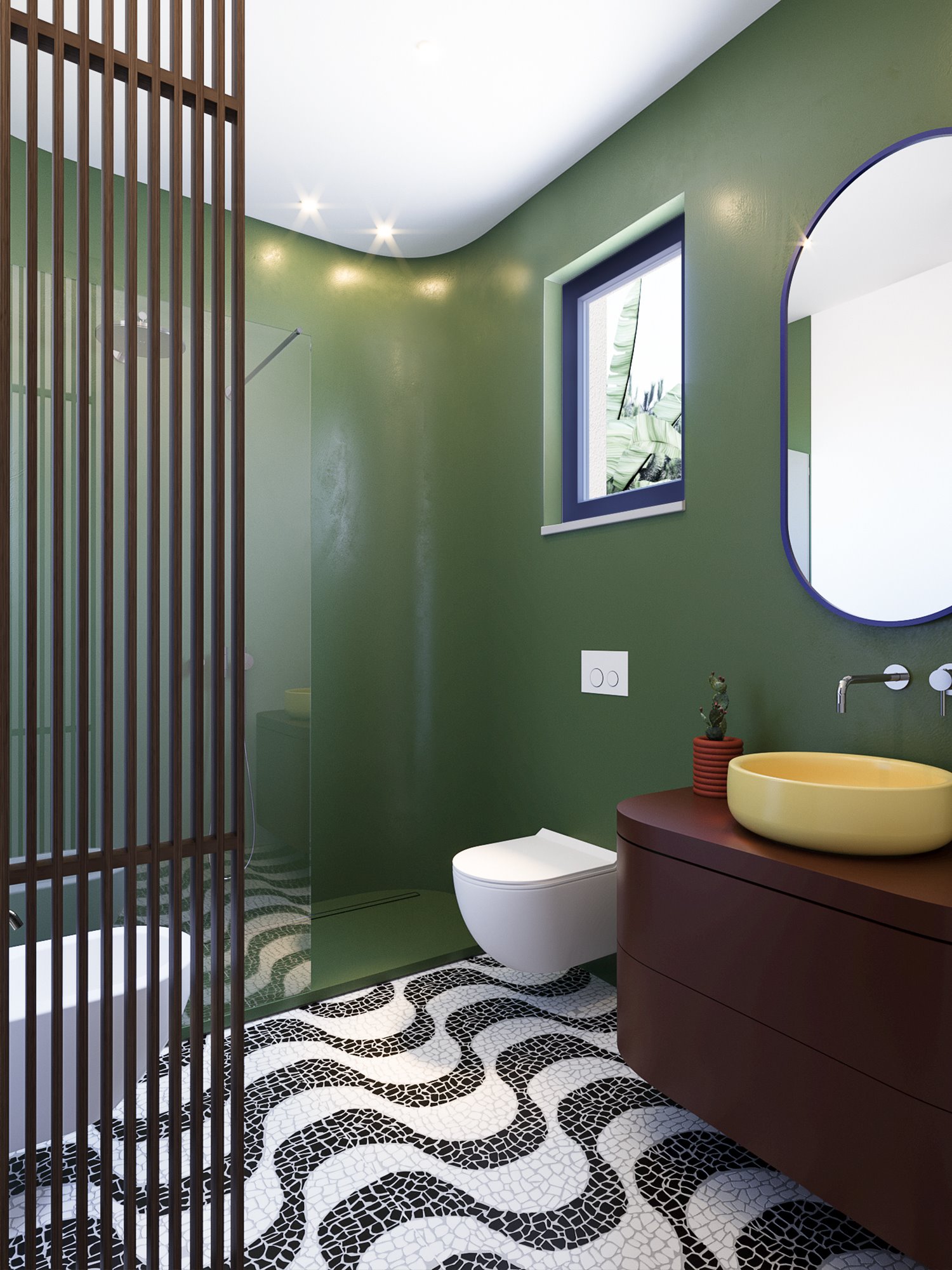Piso en Roma con decoracion de interiores moderna baño