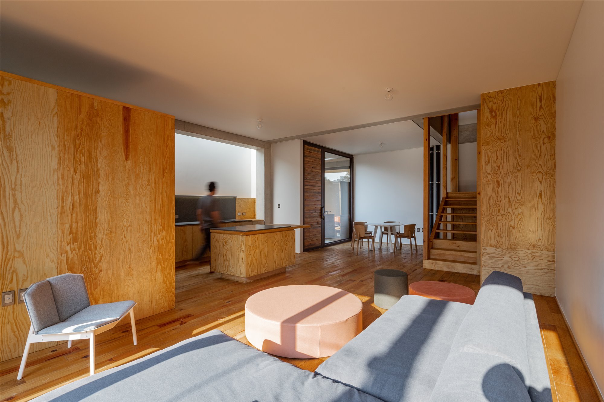 Apartamentos moderns en Mexico de lujo con interiores de madera salon