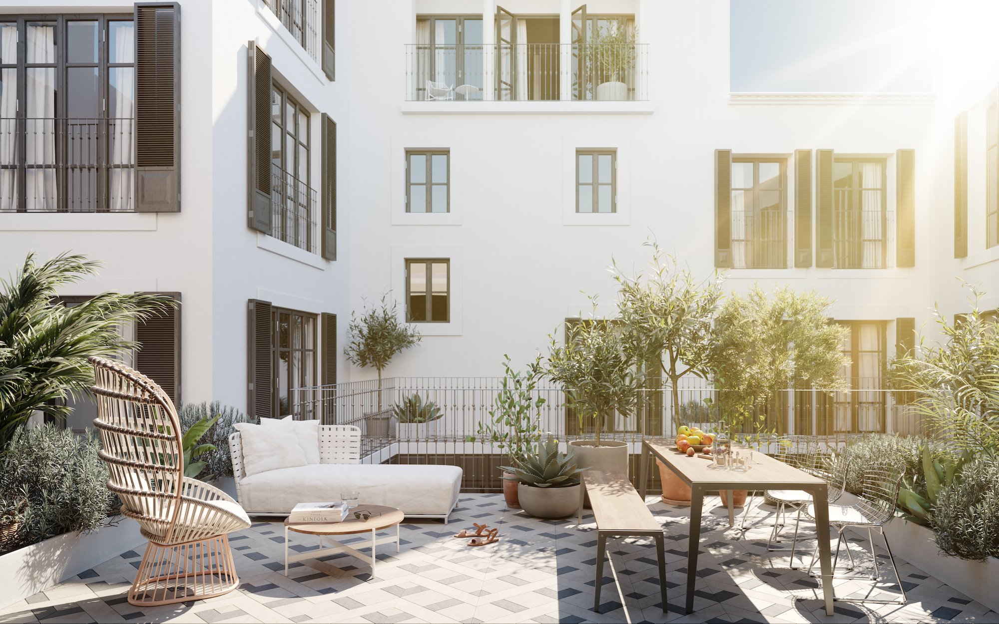Casa de vacaciones en Palma de Mallorca con piscina en el tejado patio