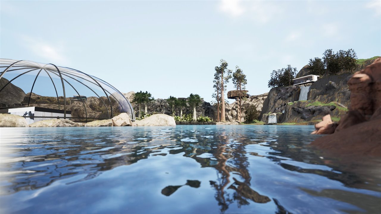 Alrededor de una cúpula acristalada se encuentran los diez universos que componen el Tour Virtual Acquabella.