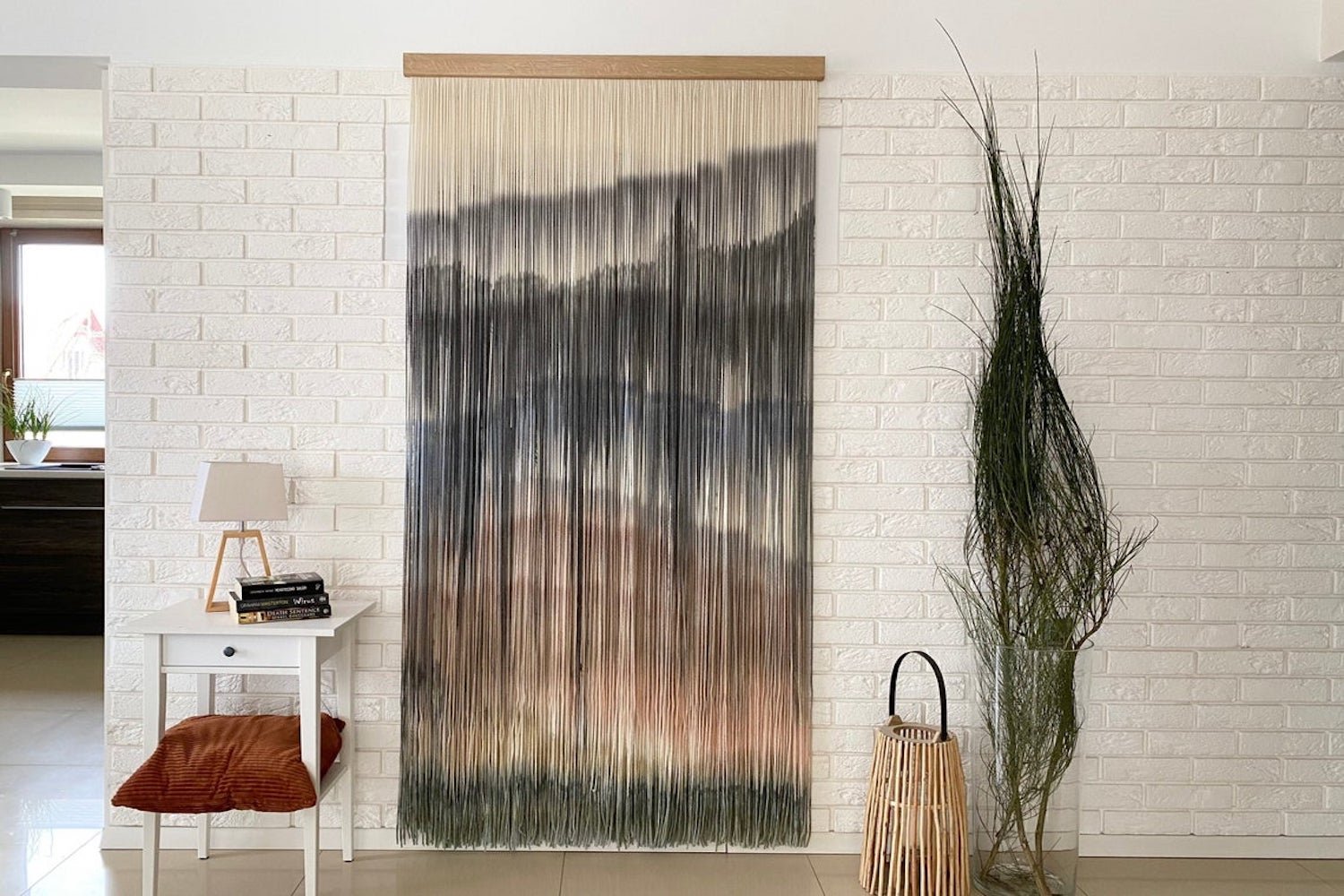 Macramé flecos grande pared
