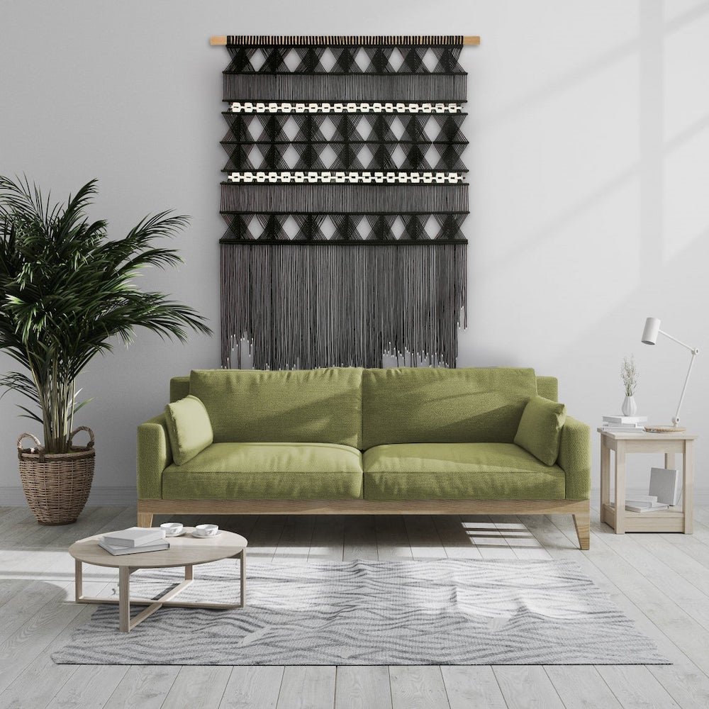 Macramé moderno grande negro