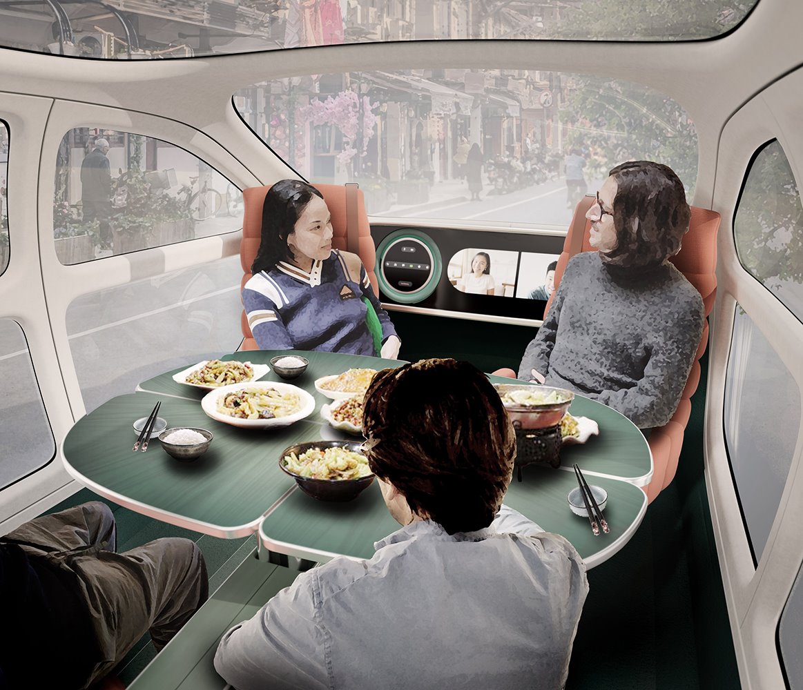 El habitáculo interior se ha diseñado de forma flexible para que pueda acoger diferentes usos: comedor, dormitorio, espacio de trabajo...