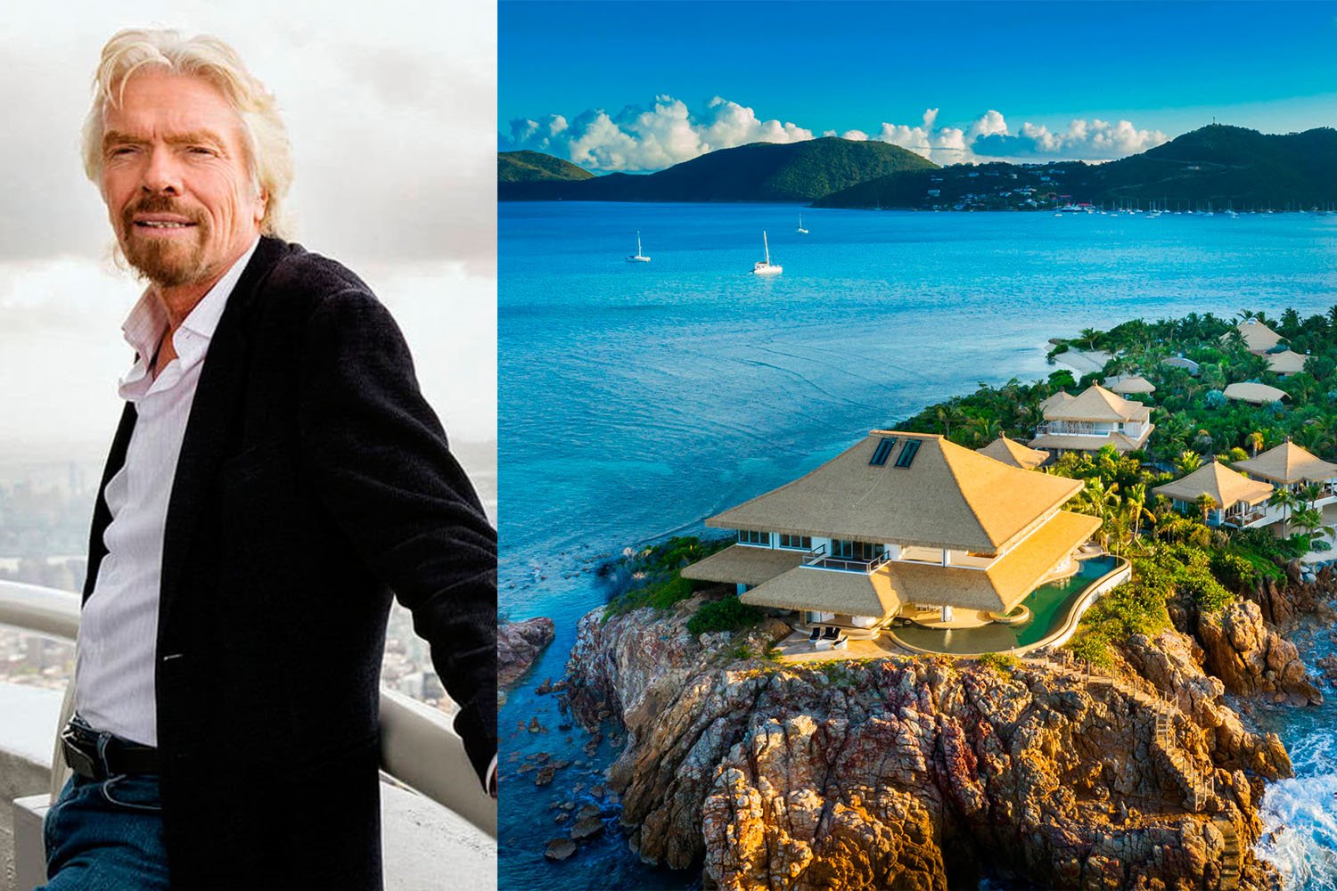 Casa en una isla privada de Richard Branson. Richard Branson
