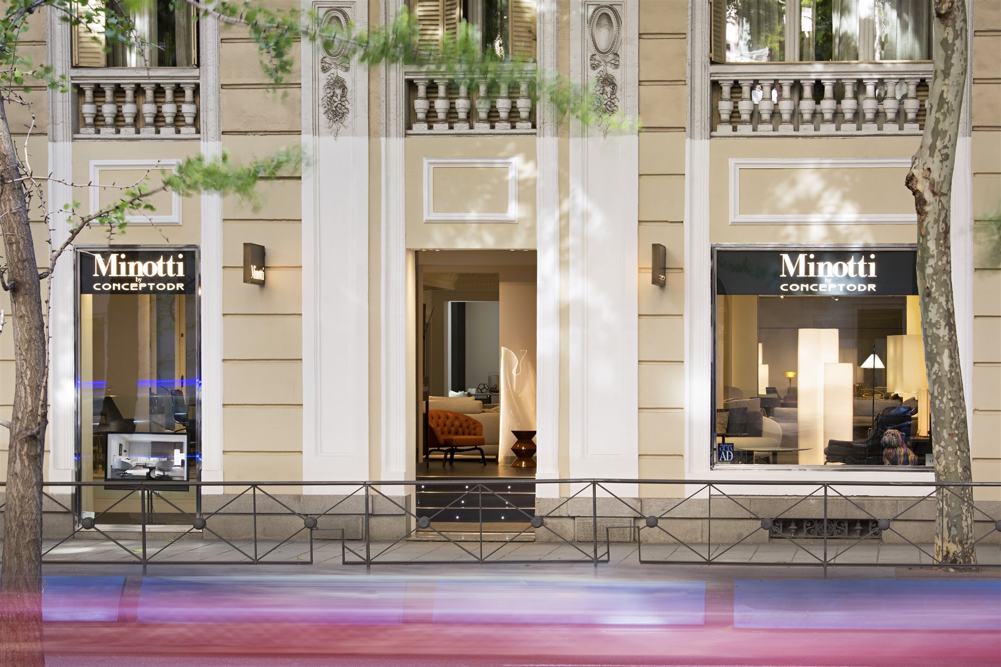 Fachada de la tienda de Minotti en MAdrid