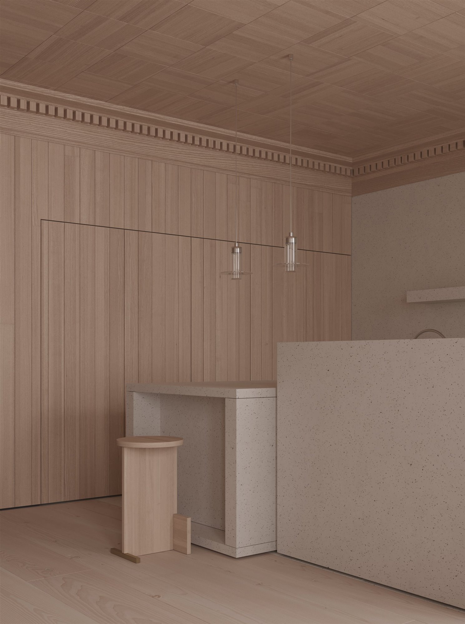 Piso con decoracion minimalista cocina