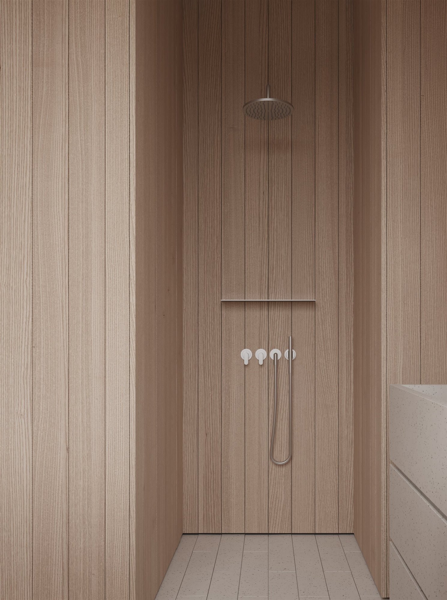 Piso con decoracion minimalista ducha