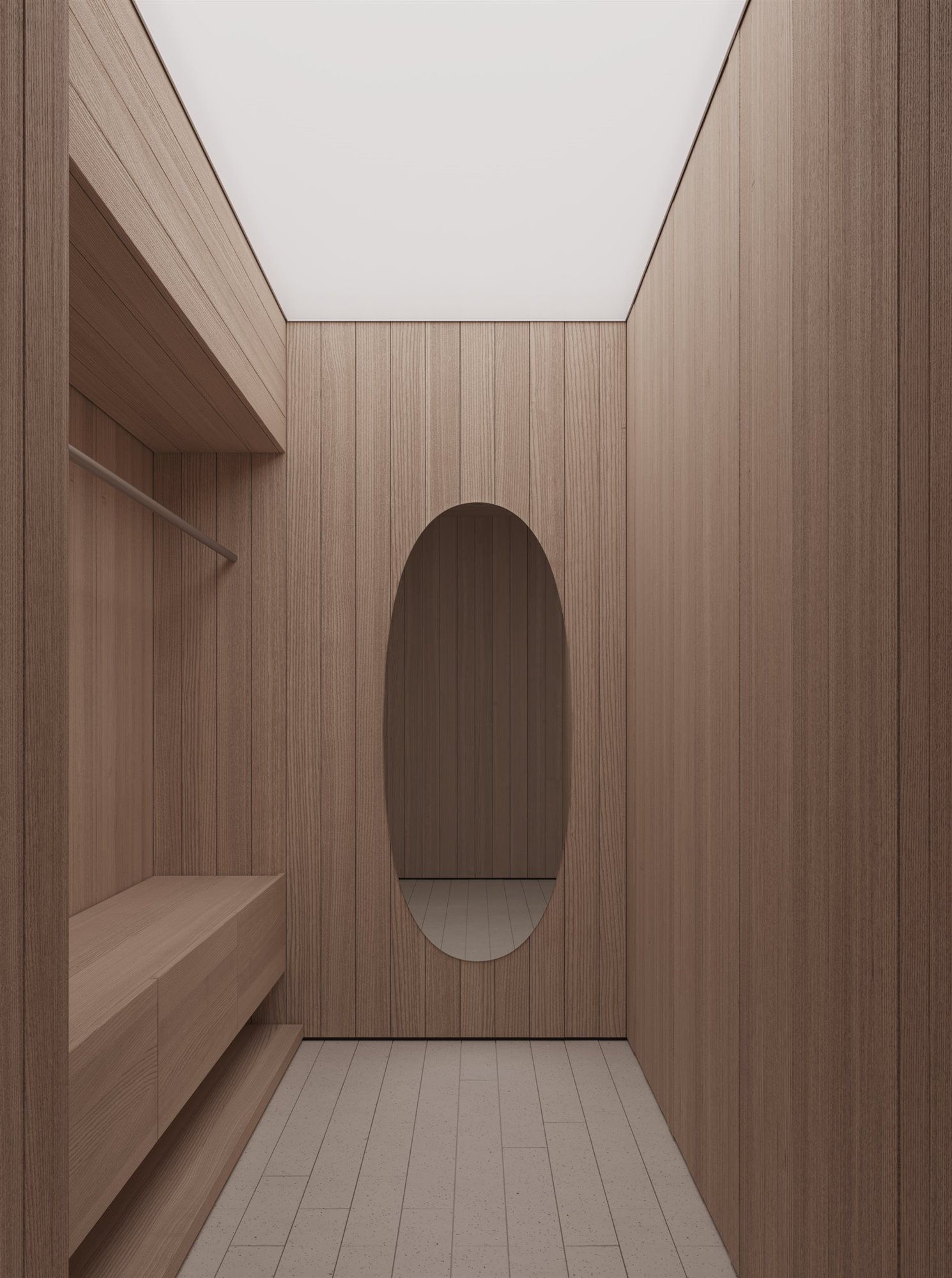 Piso con decoracion minimalista vestidor