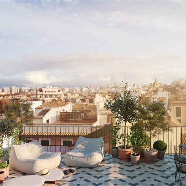 Casa de vacaciones en Palma de Mallorca con piscina en el tejado terraza
