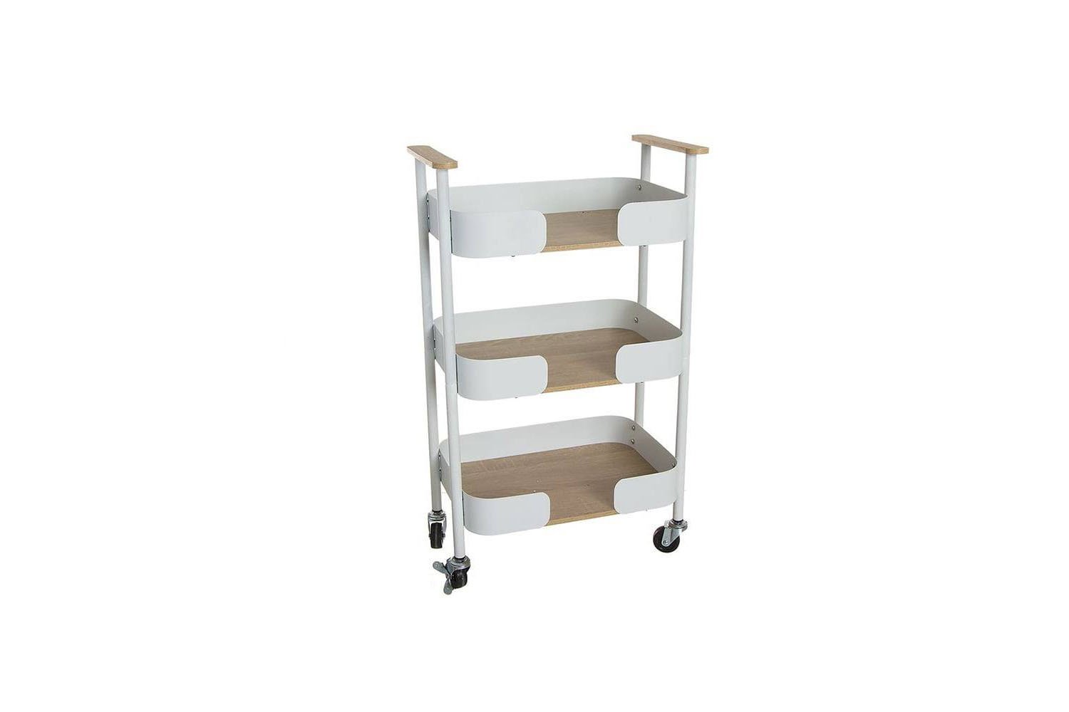 Carrito moderno blanco con madera 