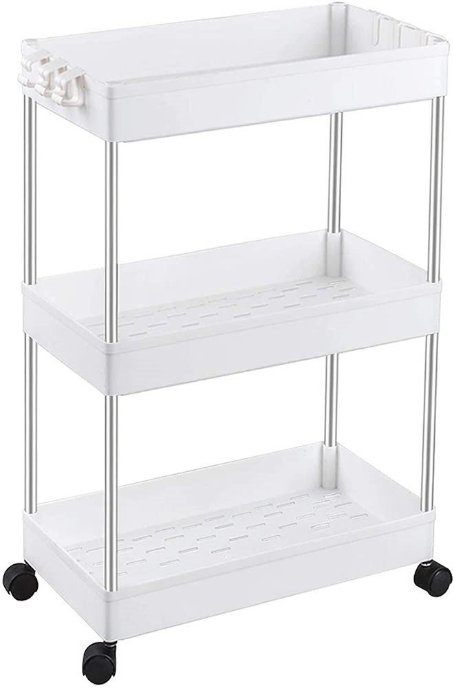 Carrito moderno blanco con metal