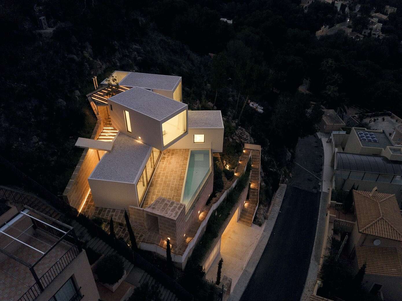 Casa de piedra en Mallorca vista aerea