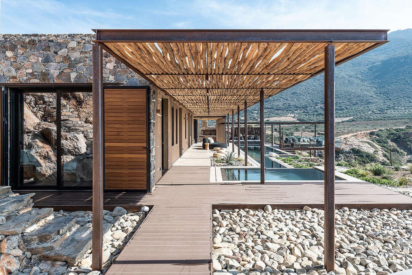 Casa de vacaciones en Grecia porche de paja