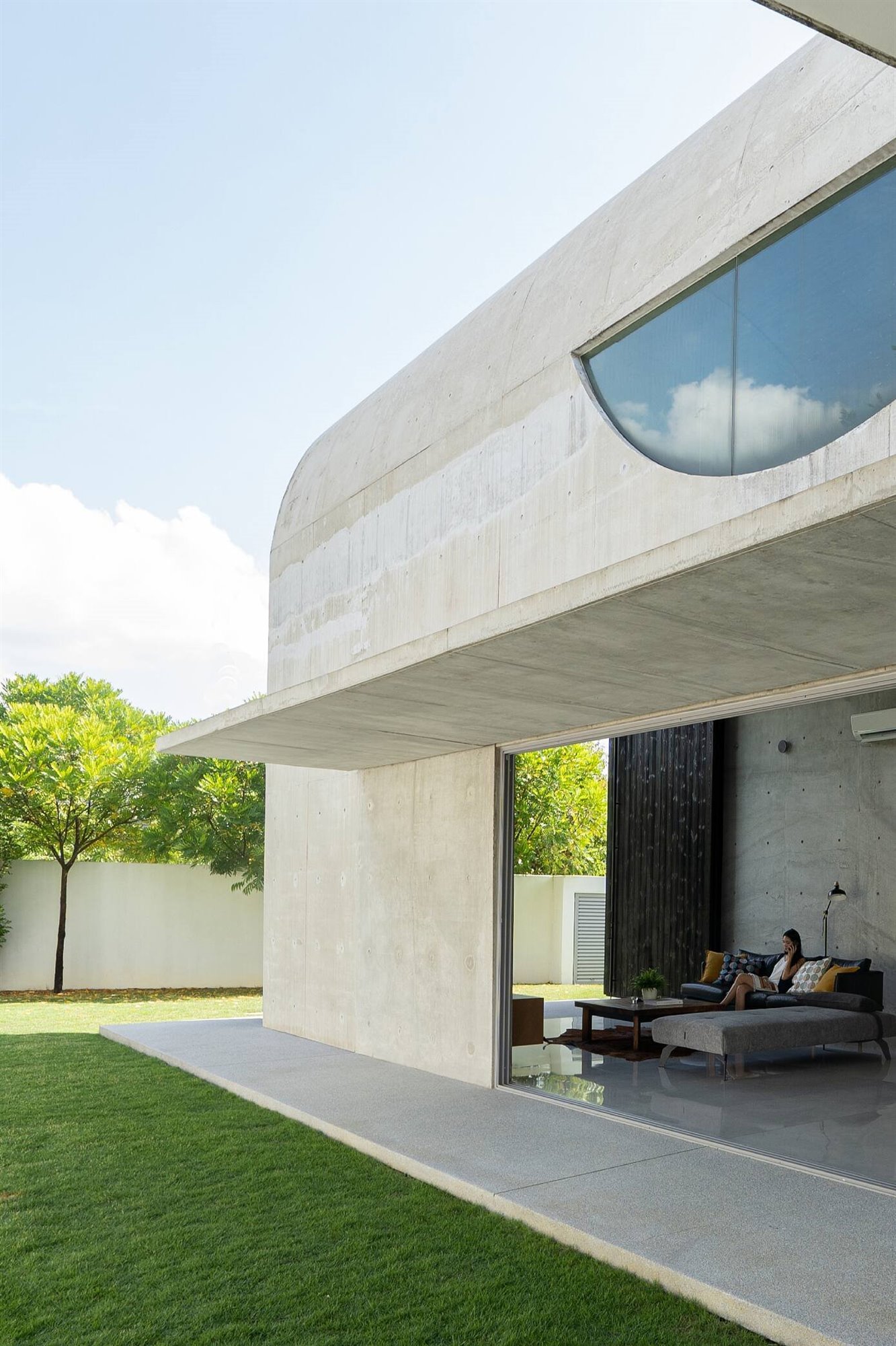 Casa moderna de hormigon en Taiwan jardin